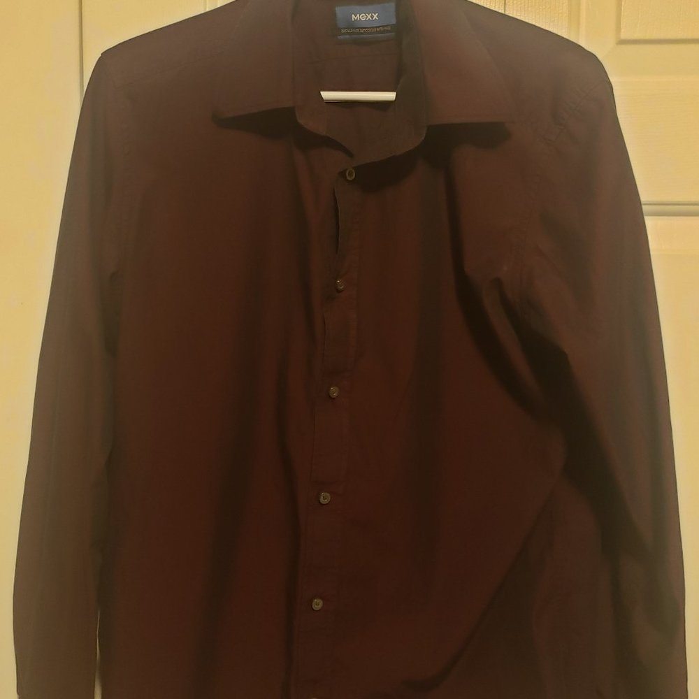 Men's Mexx Maroon Slim Fit Dress Shirt